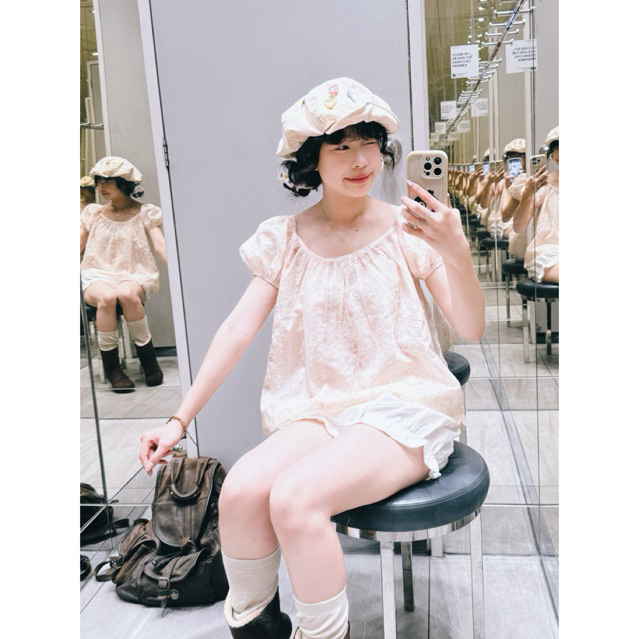 Luna.Clothing | Rose Flower- Áo babyboll thêu hoa tay phồng