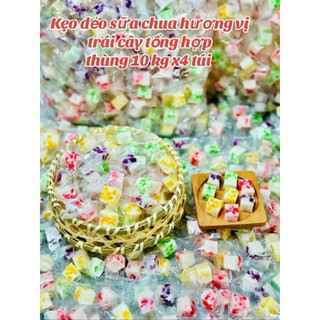  Sỉ 1 Thùng 10kg Kẹo dẻo sữa chua hoa quả mix vị hình khối siêu ngon 