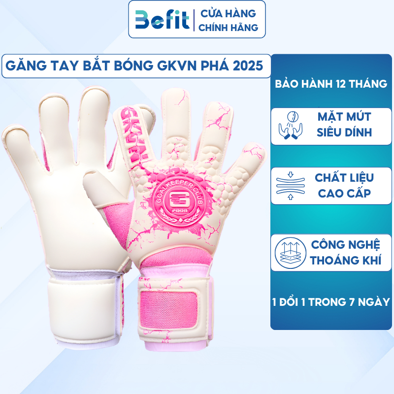Găng tay thủ môn GKVN Phá chính hãng siêu dính, Găng tay bắt bóng BEFIT chất lượng cao mặt mút siêu 