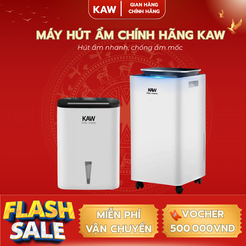 Máy Hút Ẩm Lọc Không Khí KAW Chính Hãng, Hút Ẩm Nhanh Chóng, Chống Nồm Ẩm, Công Suất Mạnh