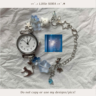 [CÓ SẴN] Đồng hồ đeo tay nữ handmade custom chất liệu thép không gỉ màu xanh biển mơ mộng '𝐃𝐫𝐞𝐚𝐦𝐢𝐧𝐠 𝐎𝐟 𝐓𝐡𝐞 𝐒𝐭𝐚𝐫𝐬' 𝗪𝗮𝘁𝗰𝗵