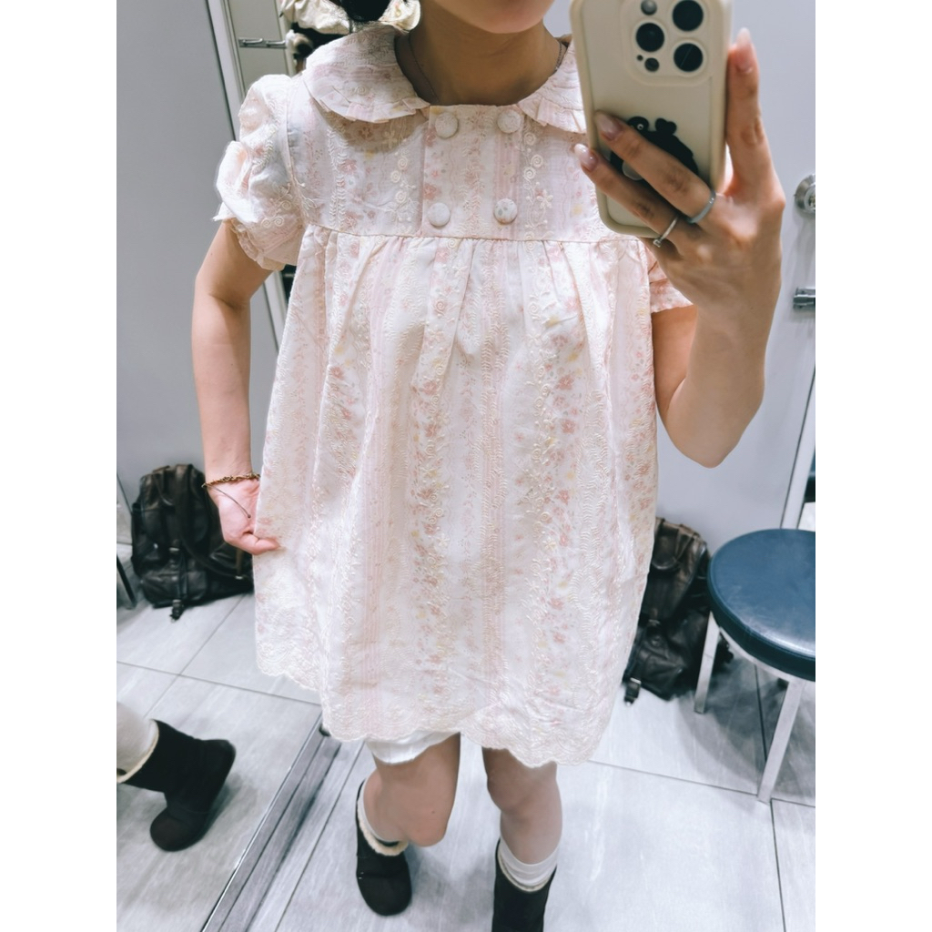 LUNA.Clothing | Bloom Flower- Set áo tay phồng babydoll thêu hoa và quần bí phồng bo chun dáng phồng