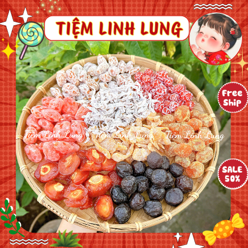 Ô Mai - Mứt Tết Tự Chọn Tổng Hợp, Ô Mai Mix, Ô Mai Me, Ô Mai Xí Muội, Đặc Sản, đồ ăn vặt