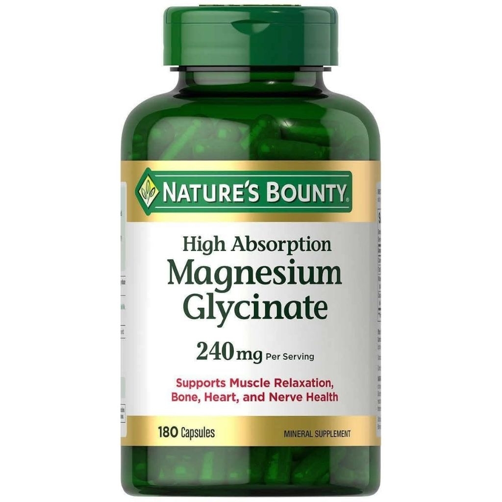VIÊN UỐMG NATURE’S BOUNTY MAGNESIUM GLYCINATE 180 viên Mỹ.
