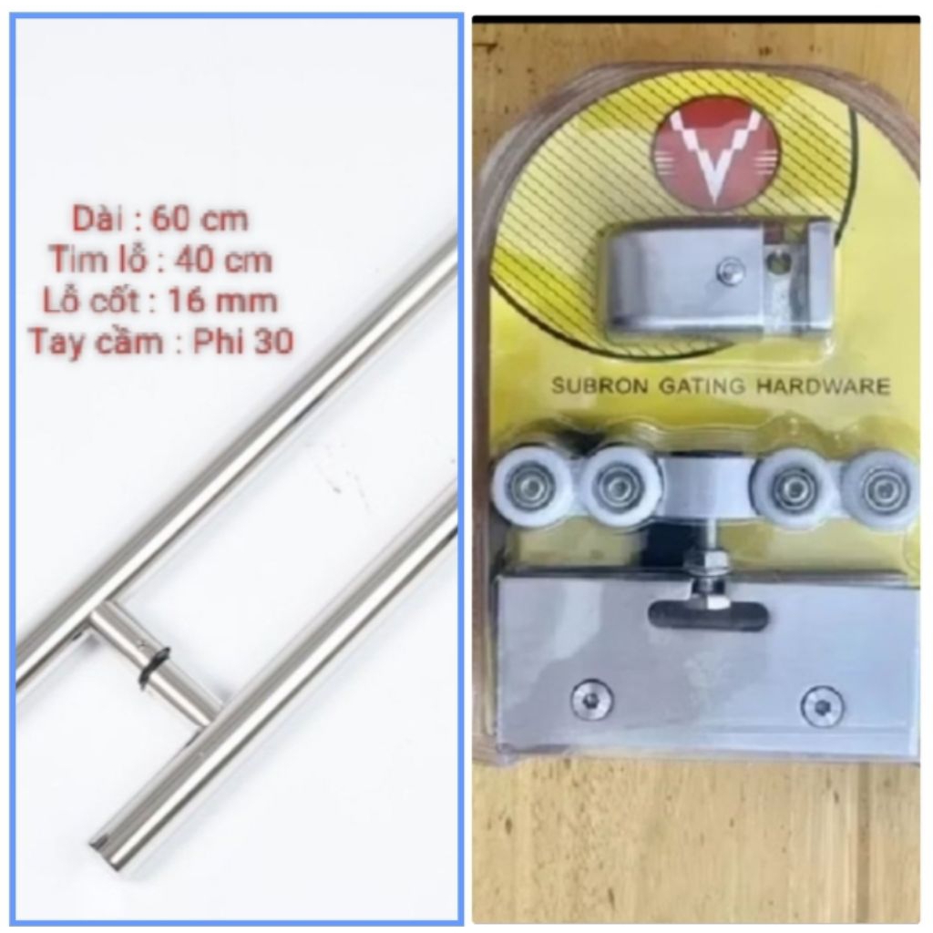 Kẹp Bi Treo Cửa Lùa Kính lùa - Tay nắm cửa kính