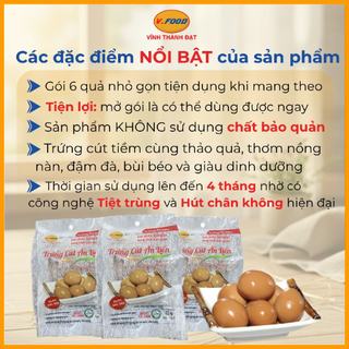 Trứng cút ăn liền V.Food gói 6 quả món ăn liền giàu dinh dưỡng