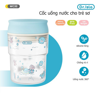  Dr.isla bình nước cho bé BPA Free đứa trẻ cốc uống nước dễ thương 280ml Hai cách uống WC32 