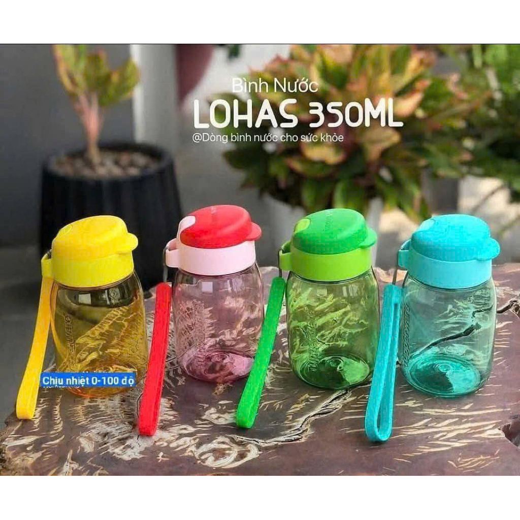 Bình nước cho bé Tupperware Mini Lohas ống hút 350ml fullbox xinh xỉu