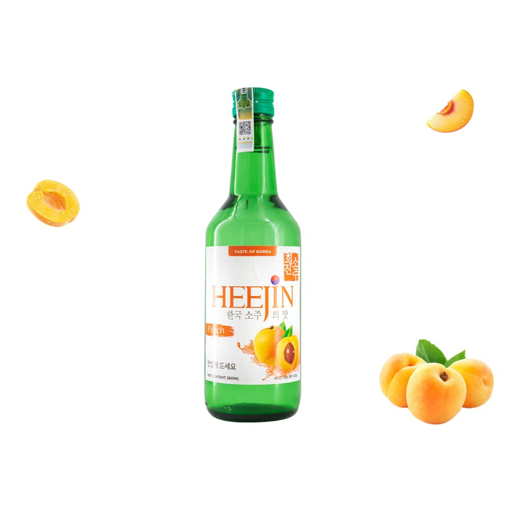 Combo 2 Chai Rượu Heejin Soju Hàn Quốc Vị Đào 360Ml