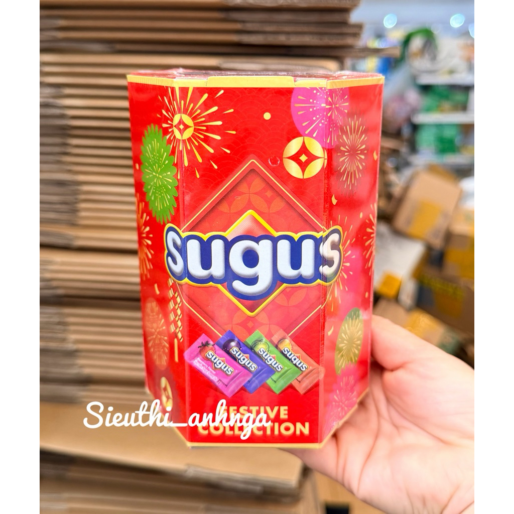 (Hộp Quà Tết) Kẹo Mềm Sugus Hương Trái Cây Hộp Lục Giác 99g (33 viên x 3g)