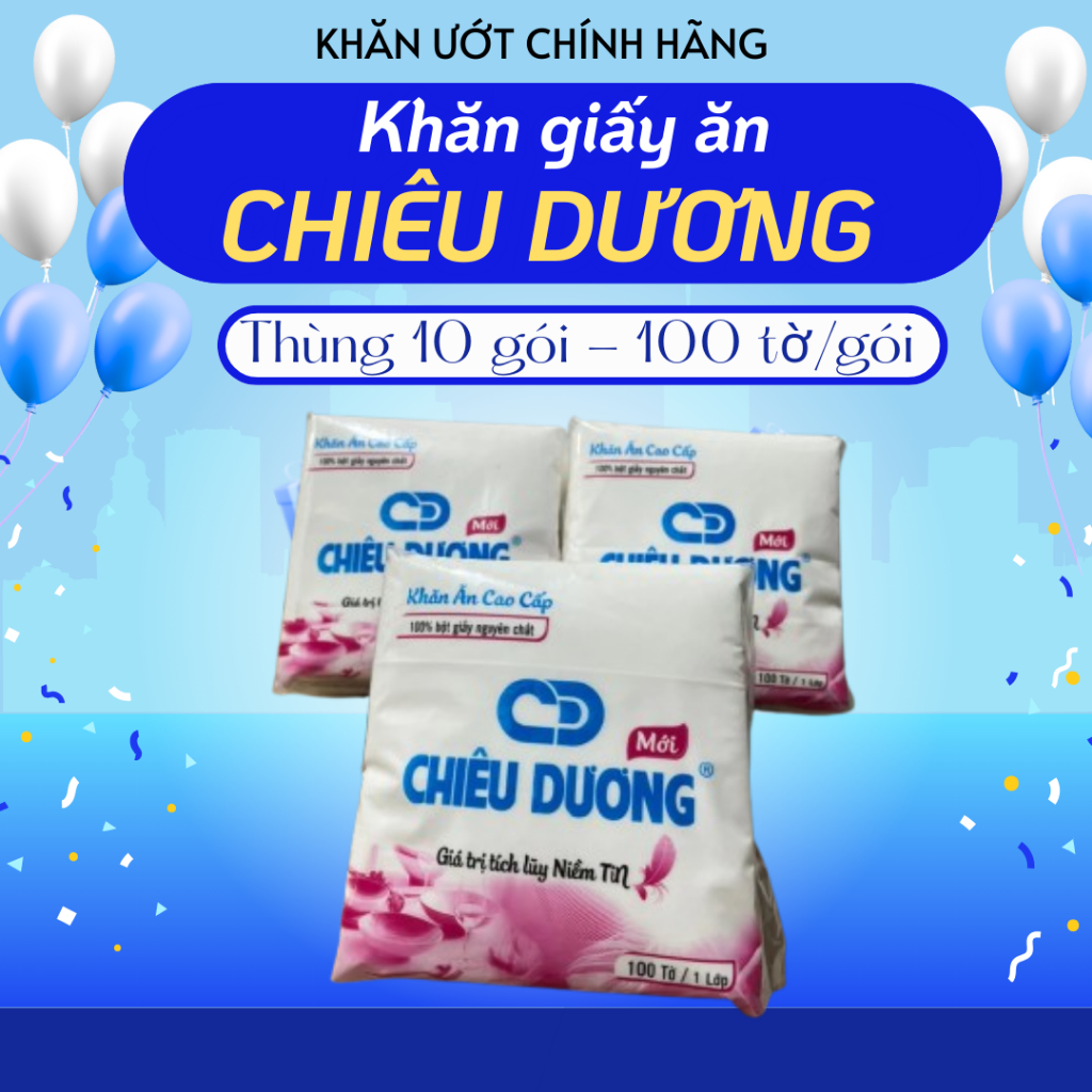 Combo 10 gói khăn giấy vuông, giấy ăn Siêu dai, Siêu mềm mịn - Khổ 33cm*33cm, 100 tờ/gói