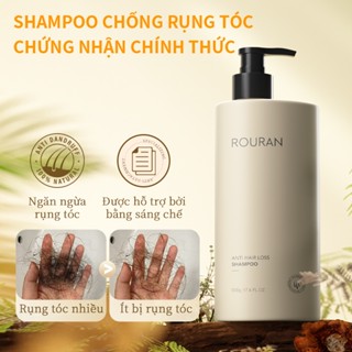 Rouran Dầu gội ngăn rụng tóc Dung tích 500ML Giảm rụng tóc rõ rệt Kiểm soát dầu Mềm Mượt Tạo bọt dày 