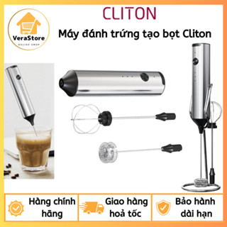 Máy Đánh Trứng Đánh Bọt Cafe Cầm Tay Mini 2 in 1  Cliton, 3 Tốc Độ, Có Giá Đỡ, Sạc Pin Type-C, BH 1 năm