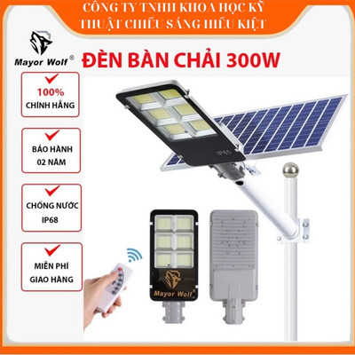 Đèn Năng Lượng Mặt Trời 300W Mayor Wolf Chính Hãng - Có Remote Chống Nước IP66 Sân Vườn Bảo Hành 3 Năm