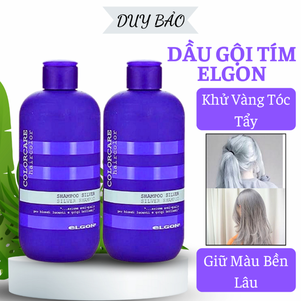 Dầu gội tím Elgon, dầu gội khử vàng và giữ màu dành cho tóc tẩy nhuộm màu thời trang | Duybaoshop