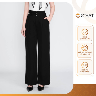 Quần Ống Rộng 𝐂𝐂𝐇𝐀𝐓 Dáng Suông Cạp Rachel Chất Tuytsi Cao Cấp Mềm Mịn Cao Cấp 14QDS2002ST