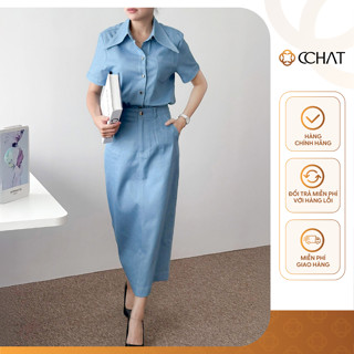  Set Đồ Nữ CCHAT Dáng Suông Denim Trendy Chất Liệu Jean Cao Cấp 15BNJ2011ST 