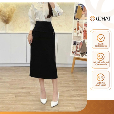 Chân Váy 𝐂𝐂𝐇𝐀𝐓 Dáng Suông Valere Đai Trang Trí Chất Liệu Tuytsi Cao Cấp 15CDS2054ST