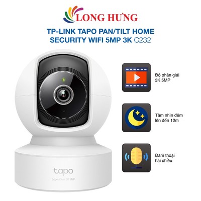 Camera trong nhà TP-Link Tapo Pan/Tilt Home Security Wifi 5MP 3K C232 - Hàng chính hãng