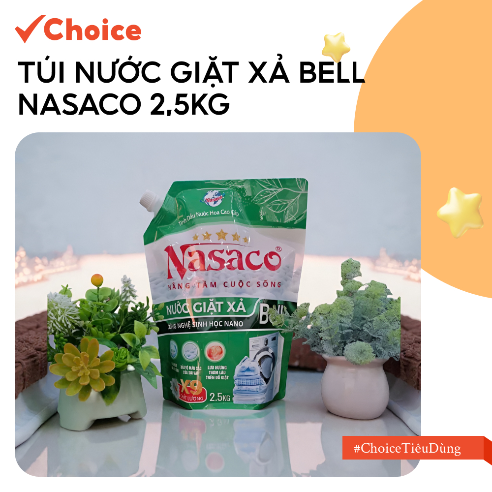 [Choice] Túi Nước Giặt Xả Công Nghệ Sinh Học Bell Nasaco FM2-2741-7 Hương Nước Hoa 2,5kg