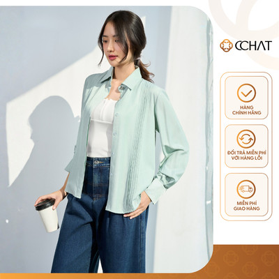 Áo Sơ Mi Nữ 𝐂𝐂𝐇𝐀𝐓 Dáng Suông Kiểu Fiamma Chất Liệu Mềm Cao Cấp 15FDE2017ST