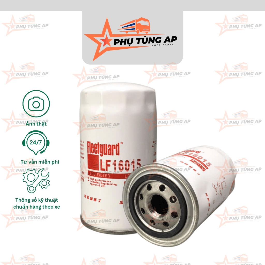 Lọc Nhớt JAC N800/N900, mã LF16015 dùng cho các dòng xe: JAC N800, JAC N900. Mã Thay Thế : C-5713, 4