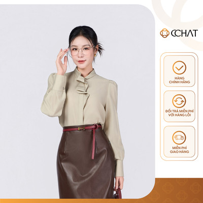 Áo Sơ Mi Nữ 𝐂𝐂𝐇𝐀𝐓 Dáng Suông Kiểu Lacy Chất Liệu Voan Mềm Mịn Cao Cấp 15FDV2023ST