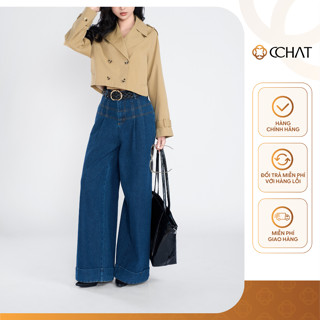  Quần Jean Nữ CCHAT Dáng Suông Lơ Vê Gấu To Chất Liệu Jeans Cao Cấp 15GDJ2016ST 