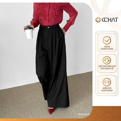 Quần Ống Rộng 𝐂𝐂𝐇𝐀𝐓 Dáng Suông Sogno Chất Liệu Đũi Mềm Mại Cao Cấp 15QDD2059ST