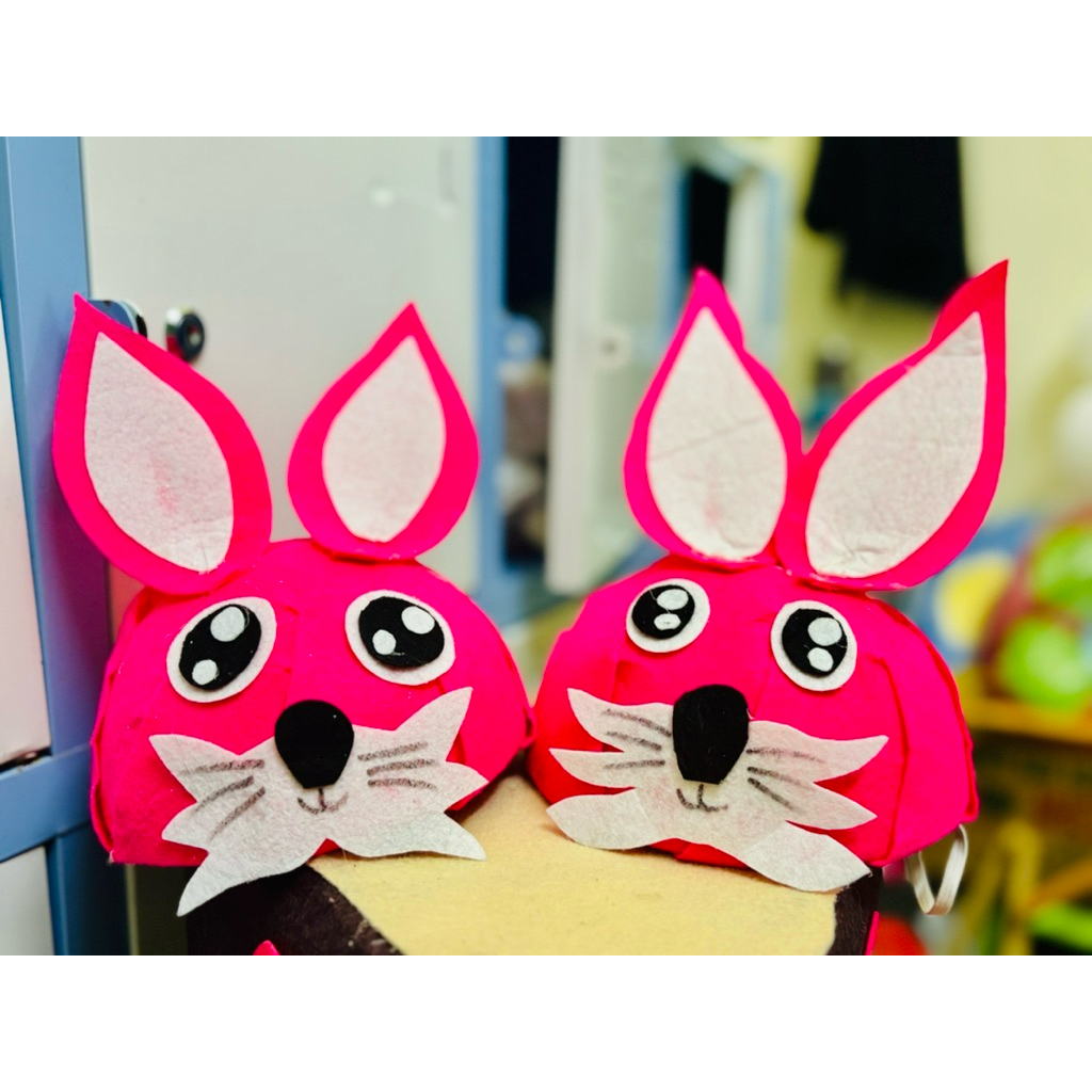 Mũ rối thỏ( mũ đội đầu) đóng vai mầm non