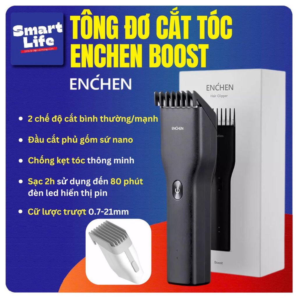 Tông đơ cắt tóc Enchen Boost/ Beardo 2 không dây, lưỡi thép không gỉ, tốc độ cao, tông đơ cắt tóc gi