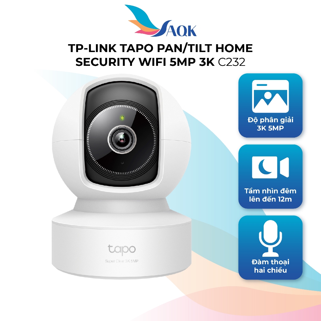 Camera trong nhà TP-Link Tapo Pan/Tilt Home Security Wifi 5MP 3K C232 - Hàng chính hãng
