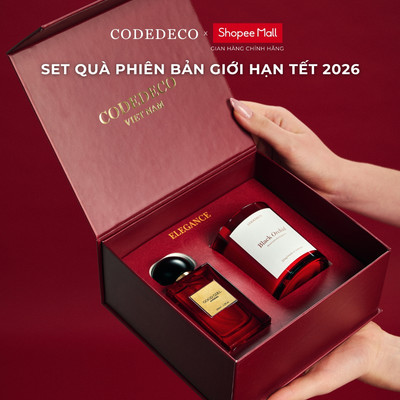 [ELEGANCE GIFT SET] CODEDECO 02 sản phẩm gồm nước hoa 50ml, nến thơm 205gr - PHIÊN BẢN GIỚI HẠN
