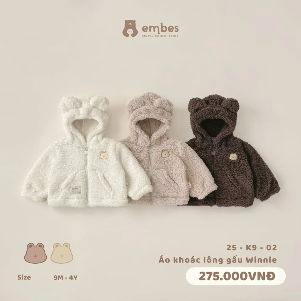 [Embes] áo khoác lông cho bé của Embes