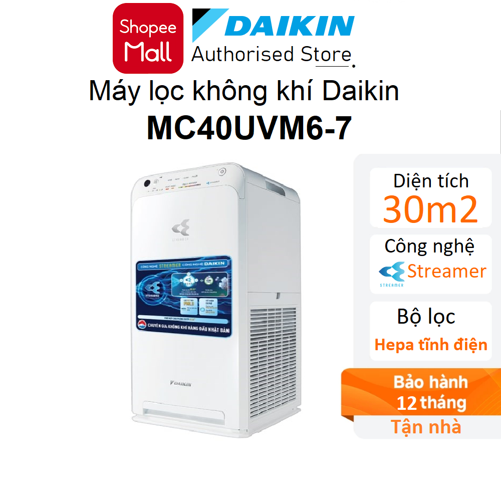 Máy lọc không khí Daikin MC40UVM6-7 Diện tích lọc 30m2 - Hàng chính hãng