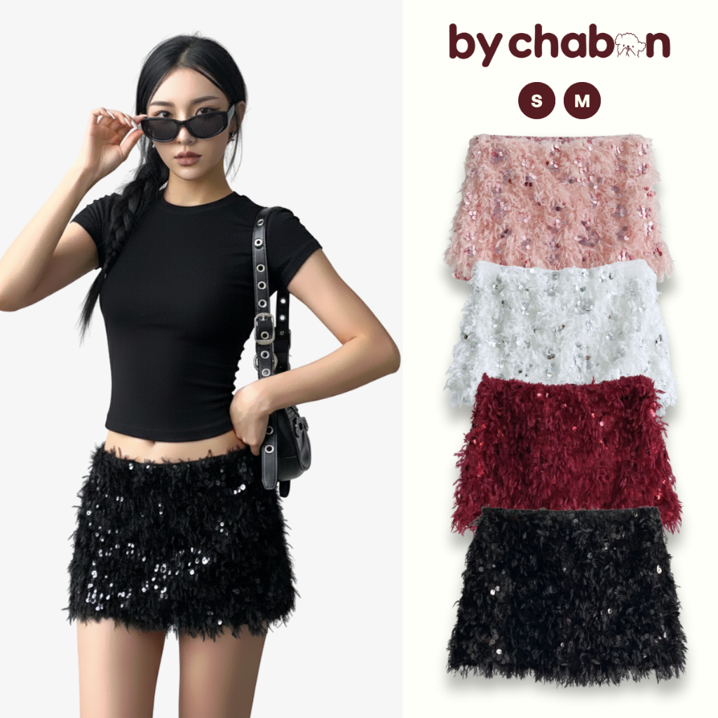 Chân Váy Cạp Trễ Chất Lông Kim Sa Kiểu Lấp Lấp Sang Chảnh By ChaBon CB23