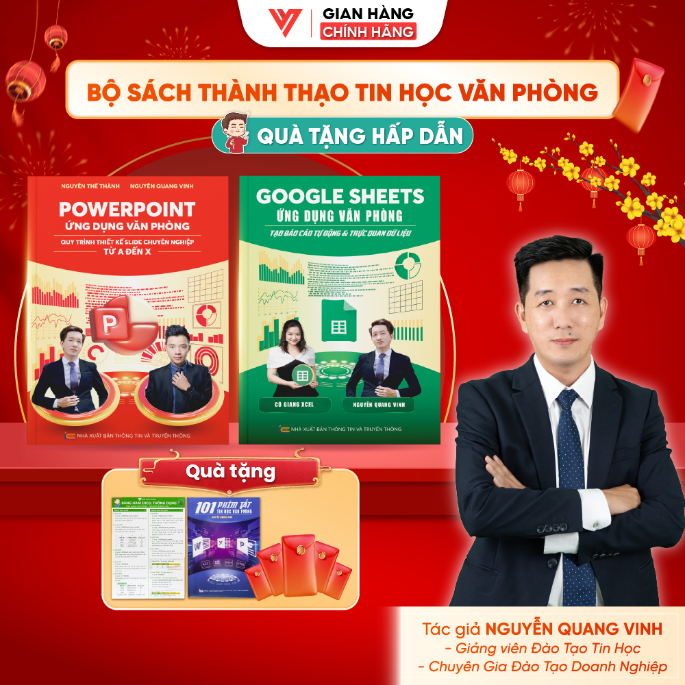 Combo 2 Sách PowerPoint Và Google Sheet Ứng Dụng Văn Phòng Kèm Khoá Học