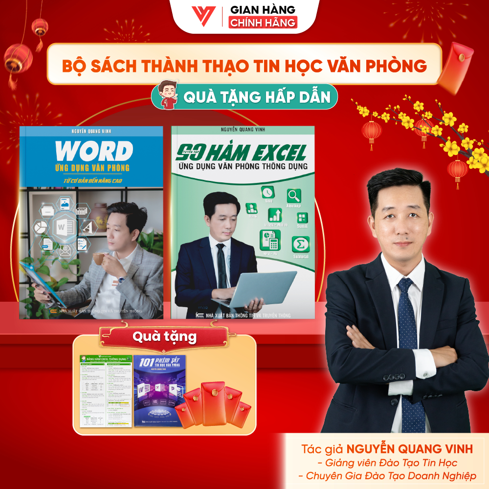 Combo 2 sách Word và 90 Hàm Excel Ứng Dụng Văn Phòng Thông Dụng ĐÀO TẠO TIN HỌC