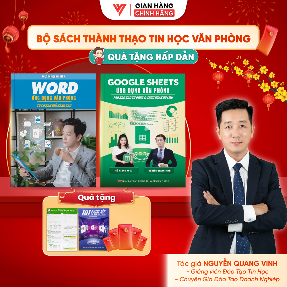 Combo 2 Sách Word - Google Sheet Ứng Dụng Văn Phòng ĐÀO TẠO TIN HỌC Tặng Kèm Video Bài Giảng