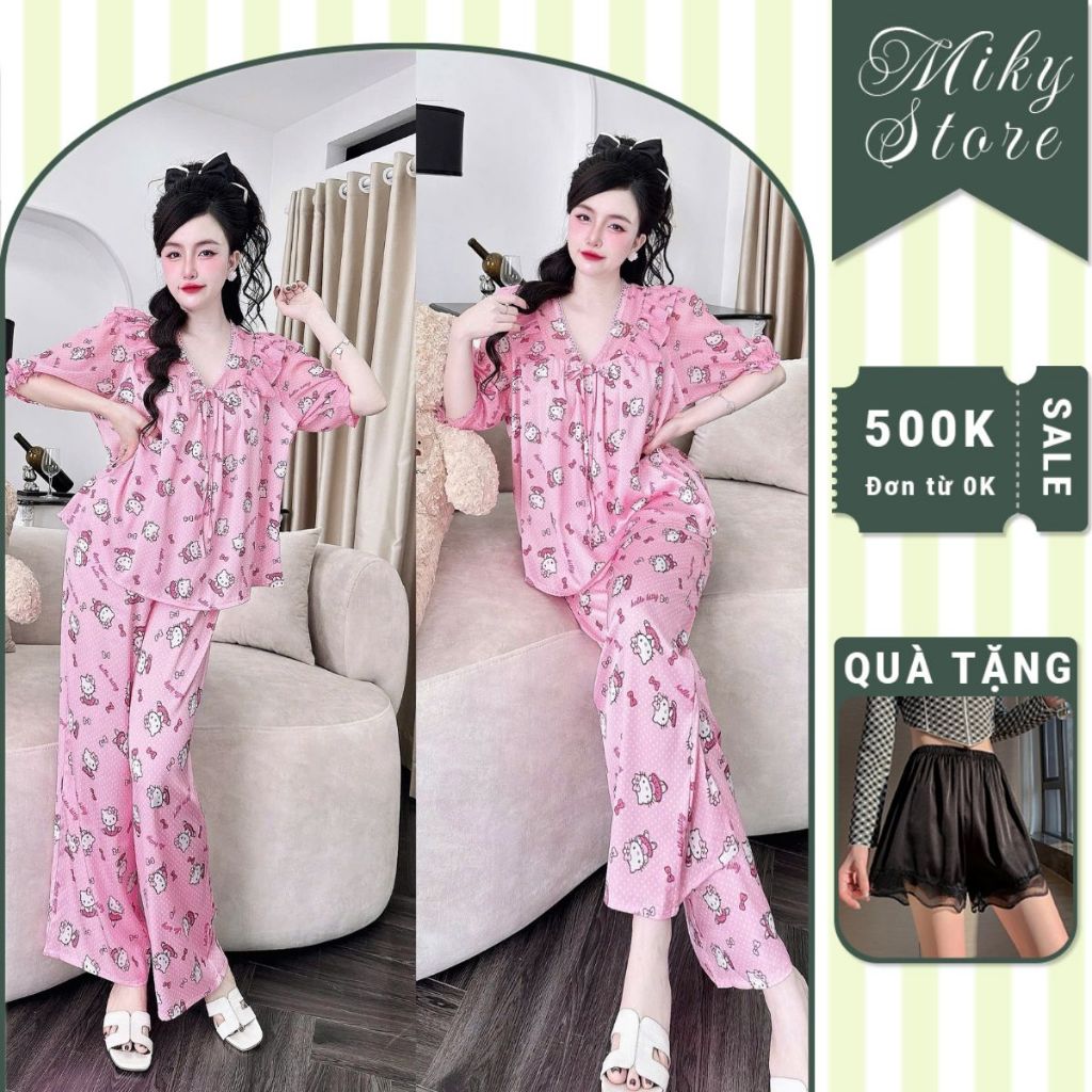 Đồ ngủ lụa latin phối bèo voan