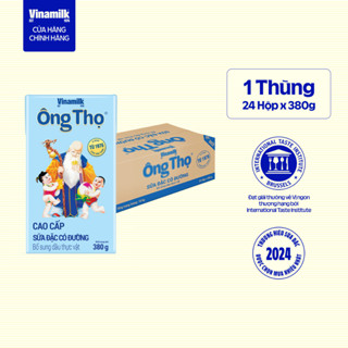  Thùng 24 Hộp Sữa đặc có đường Ông Thọ chữ xanh - Hộp giấy 380g 