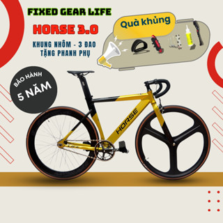  SALE  Xe Đạp Fixed Gear LIFE HORSE 3.0 và FX2 Khung Nhôm Có Phanh + Quà Tặng - Xe Đạp FX2 Tay Cong 