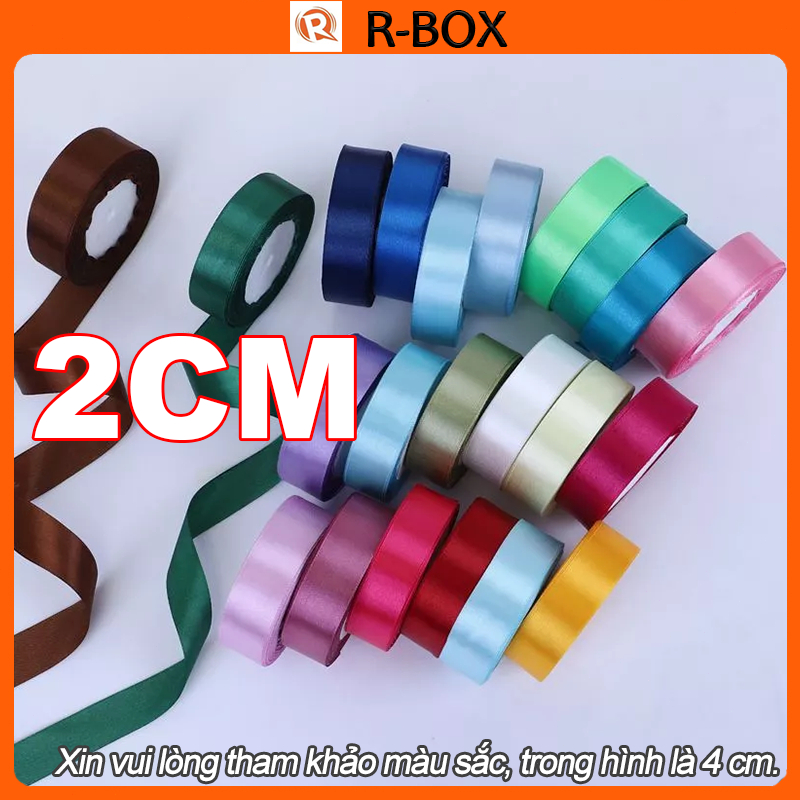 Combo 5 🎁Ruy băng lụa satin cao cấp 2cm(22m) – Gói quà, làm hoa, đồ handmade, trang trí