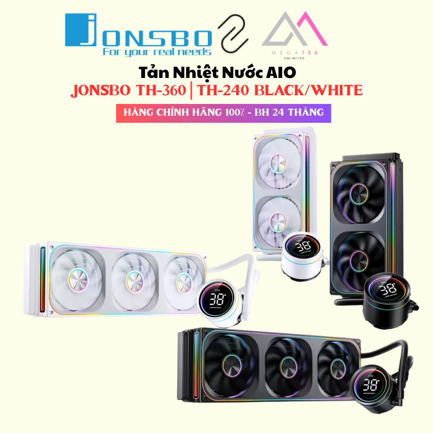 Tản Nhiệt Nước AIO JONSBO TH-360 BLACK/WHITE | TH-240 BLACK/WHITE - Hàng chính hãng - BH 24 tháng
