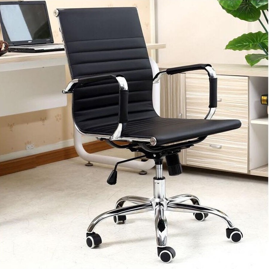 Ghế Xoay Văn Phòng Da Lưng Thấp DPD16 Chân Mạ Crom Cao Cấp