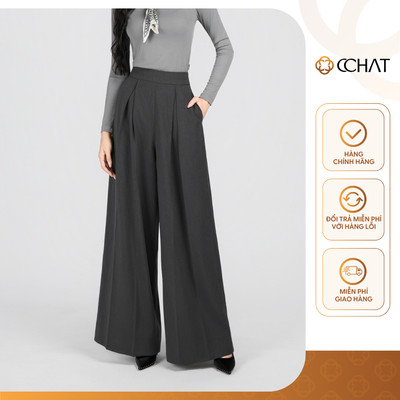 Quần Ống Rộng 𝐂𝐂𝐇𝐀𝐓 Dáng Suông Hery Chỉ Nổi Chất Liệu Tuytsi Cao Cấp 15QDS2084ST