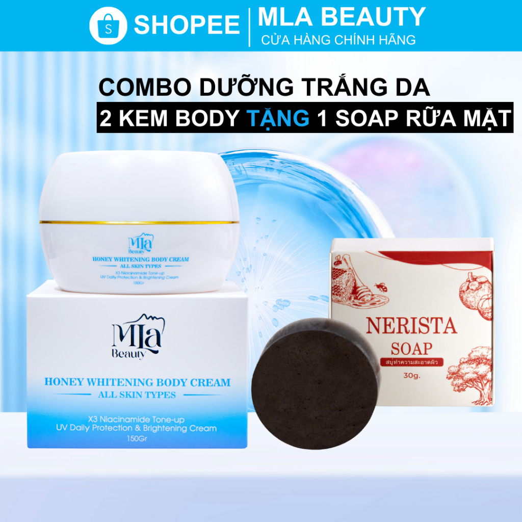 [MUA 2 TẶNG 1] Combo 2 Kem Body Tặng 1 Soap Làm Sạch Da Nerista Mla Beauty