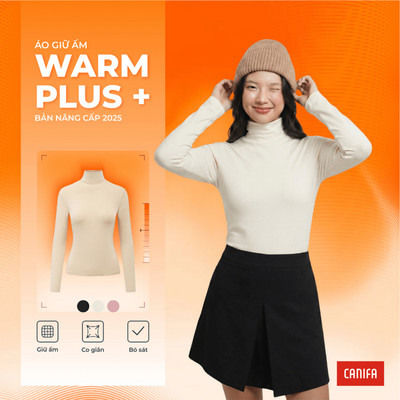 Áo body giữ ấm nữ CANIFA cổ tròn, cổ lửng và cổ cao giữ nhiệt WARM PLUS 6IT25W010