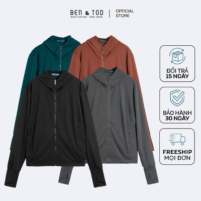 Áo khoác chống nắng nam BEN & TOD R1111 BC237 chất liệu cotton 2 mặt đứng form cao cấp nam tính Regular