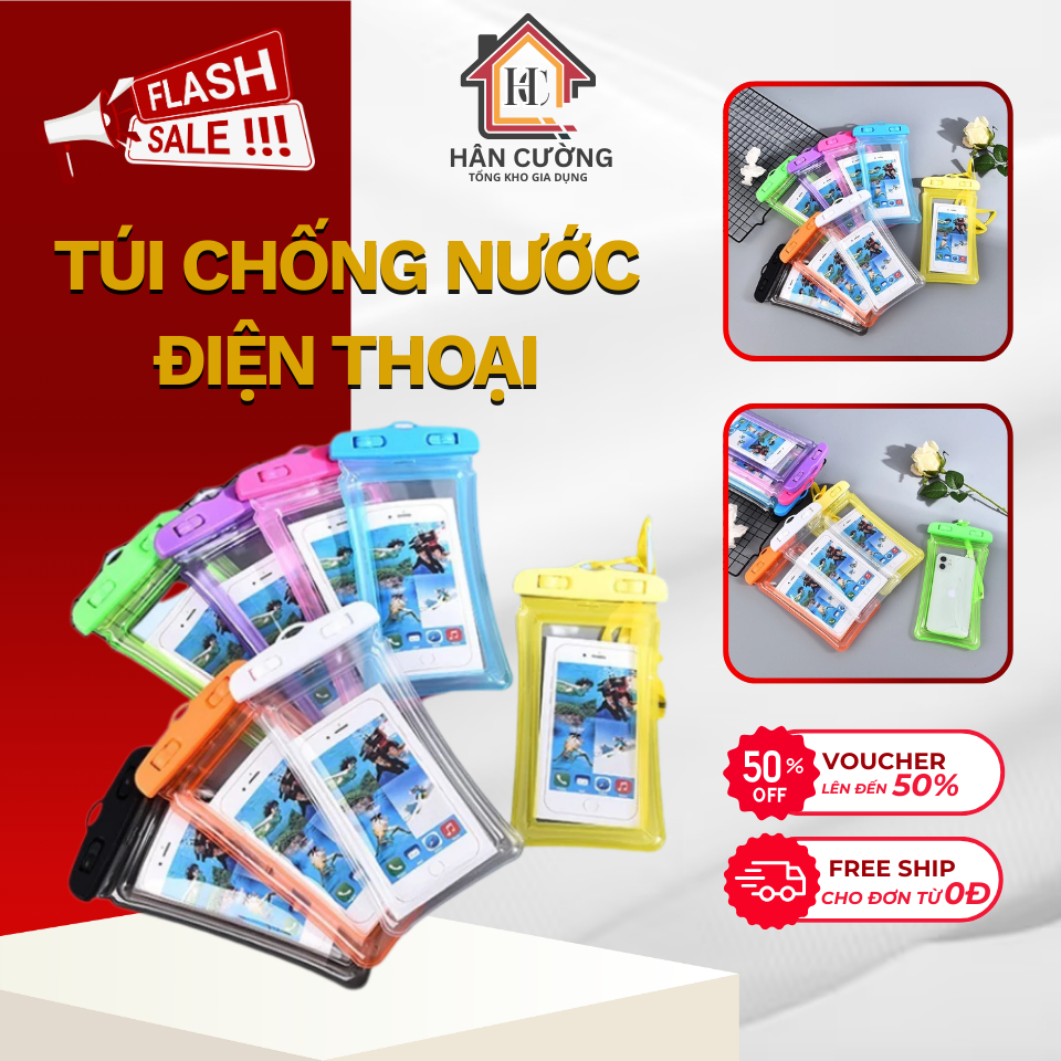 Túi Đựng Điện Thoại Đi Mưa, Đi Bơi Có Phao Chống Nước Loại Đẹp Kèm Dây Đeo